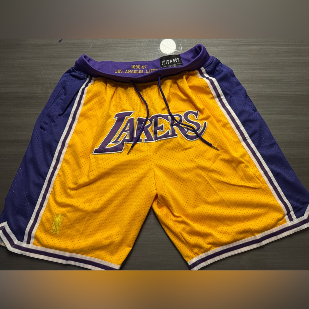 Los Angeles Lakers Yellow and Purple Basketball Shorts